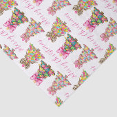 Preppy Pink and Green Christmas Trees Seidenpapier (Detail)