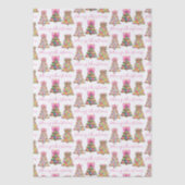Preppy Pink and Green Christmas Trees Seidenpapier (Vorderseite)