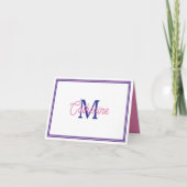 Preppy Pink and Navy Blue Simple Monogram (Vorderseite)