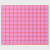 Preppy Pink and Red Grid Pattern Geschenkpapier (Flach)
