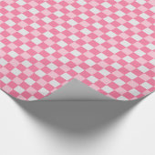 Preppy Pink And White Gingham  Geschenkpapier (Ecke)