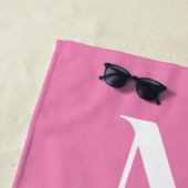 Preppy-Pink-Anker-Nautische Monogramm Strandtuch (Beispiel)