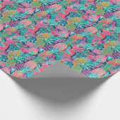 Preppy Pink Aquamarin Navy Blue Ananas Geschenkpapier (Ecke)