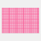 Preppy Pink Ästhetik Kariertes Cross Stitch Muster Geschenkpapier Set (Vorderseite)