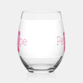 Preppy Pink Beach Bag Personalisiert Weinglas Ohne Stiel (Links)