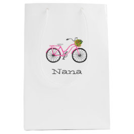 Preppy Pink Bicycle NAME Blume Aktionskorb Sommers Mittlere Geschenktüte