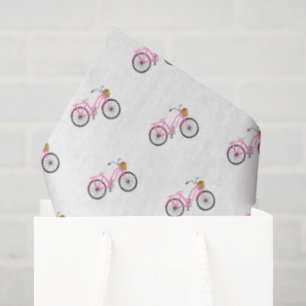 Preppy Pink Bicycle Summer Fun Vacation Mode Seidenpapier