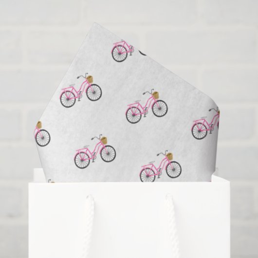 Preppy Pink Bicycle Summer Fun Vacation Mode Seidenpapier (Geschenktüte)