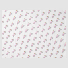 Preppy Pink Bicycle Summer Fun Vacation Mode Seidenpapier