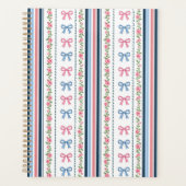 Preppy Pink Blue Coquette Bows Florals Stripes  Planer (Vorderseite)