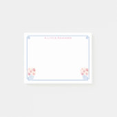 Preppy Pink Blue Griechen Ginger Jinger Personalis Post-it Klebezettel (Vorderseite)