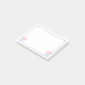 Preppy Pink Blue Griechen Ginger Jinger Personalis Post-it Klebezettel (angewinkelt)