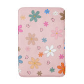 Preppy Pink Blume Herz Y2K Muster Badematte (Vorderseite Vertikal)