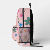 Preppy Pink Blume Herz Y2K Muster Bedruckter Rucksack (Rechts)