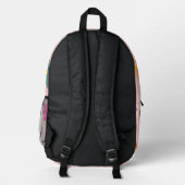 Preppy Pink Blume Herz Y2K Muster Bedruckter Rucksack (Rückseite)