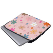 Preppy Pink Blume Herz Y2K Muster Laptopschutzhülle (Vorne Knopf)