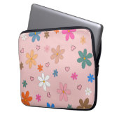 Preppy Pink Blume Herz Y2K Muster Laptopschutzhülle (Vorderseite Links)