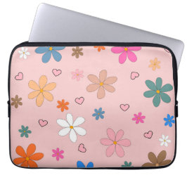 Preppy Pink Blume Herz Y2K Muster Laptopschutzhülle