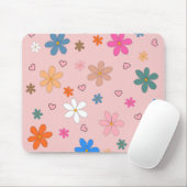 Preppy Pink Blume Herz Y2K Muster Mousepad (Mit Mouse)