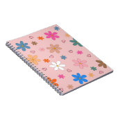 Preppy Pink Blume Herz Y2K Muster Notizblock (Rechte Seite)