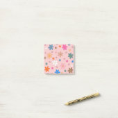 Preppy Pink Blume Herz Y2K Muster Post-it Klebezettel (Auf Schreibtisch)