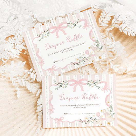 Preppy Pink Bow Albern Gänsestaucher-Windeln Begleitkarte