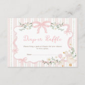 Preppy Pink Bow Albern Gänsestaucher-Windeln Begleitkarte (Vorderseite)