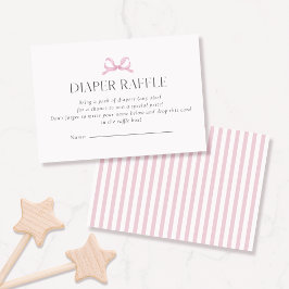 Preppy Pink Bow Diaper Raffekarte Visitenkarte