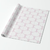 Preppy Pink Bow Grandmillennial Style Geschenkpapier (Ungerollt)