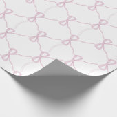 Preppy Pink Bow Grandmillennial Style Geschenkpapier (Ecke)