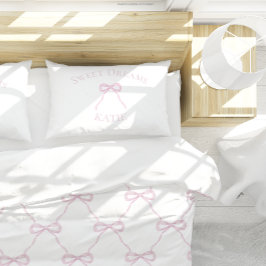 Preppy Pink Bow Sweet Dreams Dekokissen