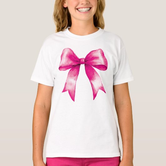 Preppy Pink Bow T-Shirt (Vorderseite)
