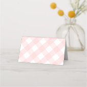 Preppy Pink Bow Topiary Girl Babydusche Brunch Pl Platzkarte (Rückseite)