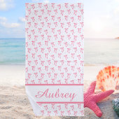 Preppy Pink Bow Trendy Summer Strandtuch