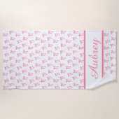 Preppy Pink Bow Trendy Summer Strandtuch (Vorderseite)