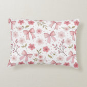 Preppy Pink Bow und Blume Dekokissen (Rückseite)