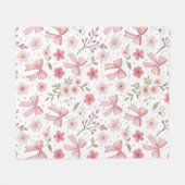 Preppy Pink Bow und Blume Fleecedecke (Vorderseite (Horizontal))