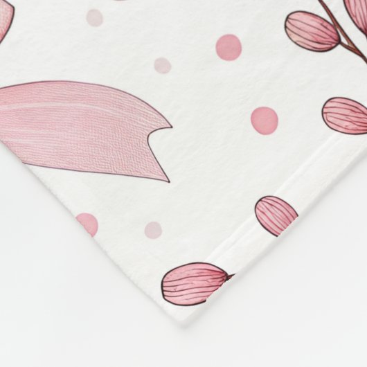 Preppy Pink Bow und Blume Fleecedecke (Ecke)