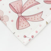 Preppy Pink Bow und Blume Fleecedecke (Ecke)