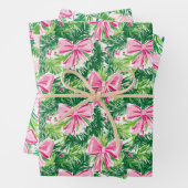 Preppy Pink Bows and Garland Weihnachten Geschenkpapier Set (Beispiel)