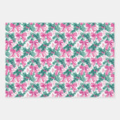 Preppy Pink Bows and Garland Weihnachten Geschenkpapier Set (Vorderseite 3)