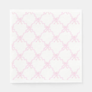 Preppy Pink Bows Trellis Erster Geburtstag Ribbone Serviette