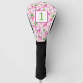 Preppy Pink Cheetah Custom Number Golf Headcover (Vorderseite)