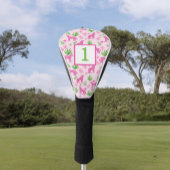 Preppy Pink Cheetah Custom Number Golf Headcover