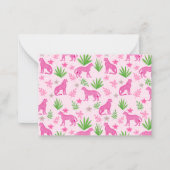 Preppy Pink Cheetah Mitteilungskarte (Vorderseite)