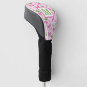Preppy Pink Cheetah Monogram Golf Headcover (angewinkelt)