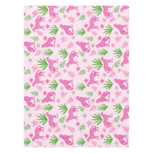 Preppy Pink Cheetah Tischdecke (Vorderseite)