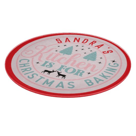 Preppy Pink Christmas Custom Kitchen Schneidebrett (Ecke)