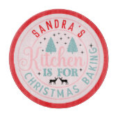 Preppy Pink Christmas Custom Kitchen Schneidebrett (Vorderseite)