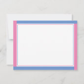 Preppy Pink & Cornflower Blue Name Stationery Mitteilungskarte (Rückseite)